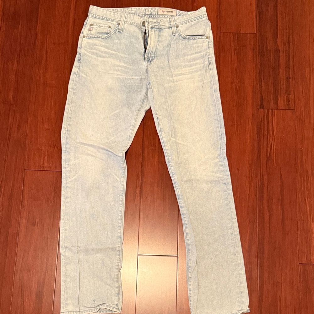 AG Adriano Goldschmied Men's Light Wash Straight Jeans